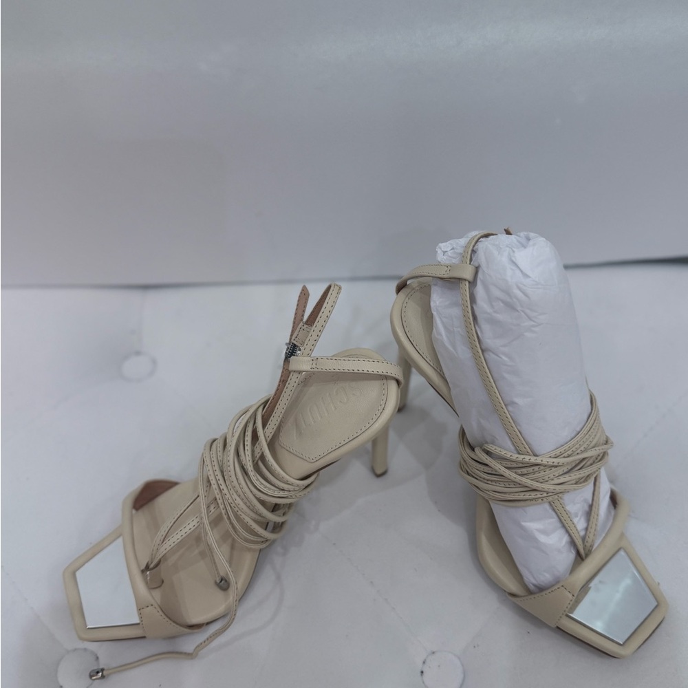SCHUTZ Cream Strappy Heels